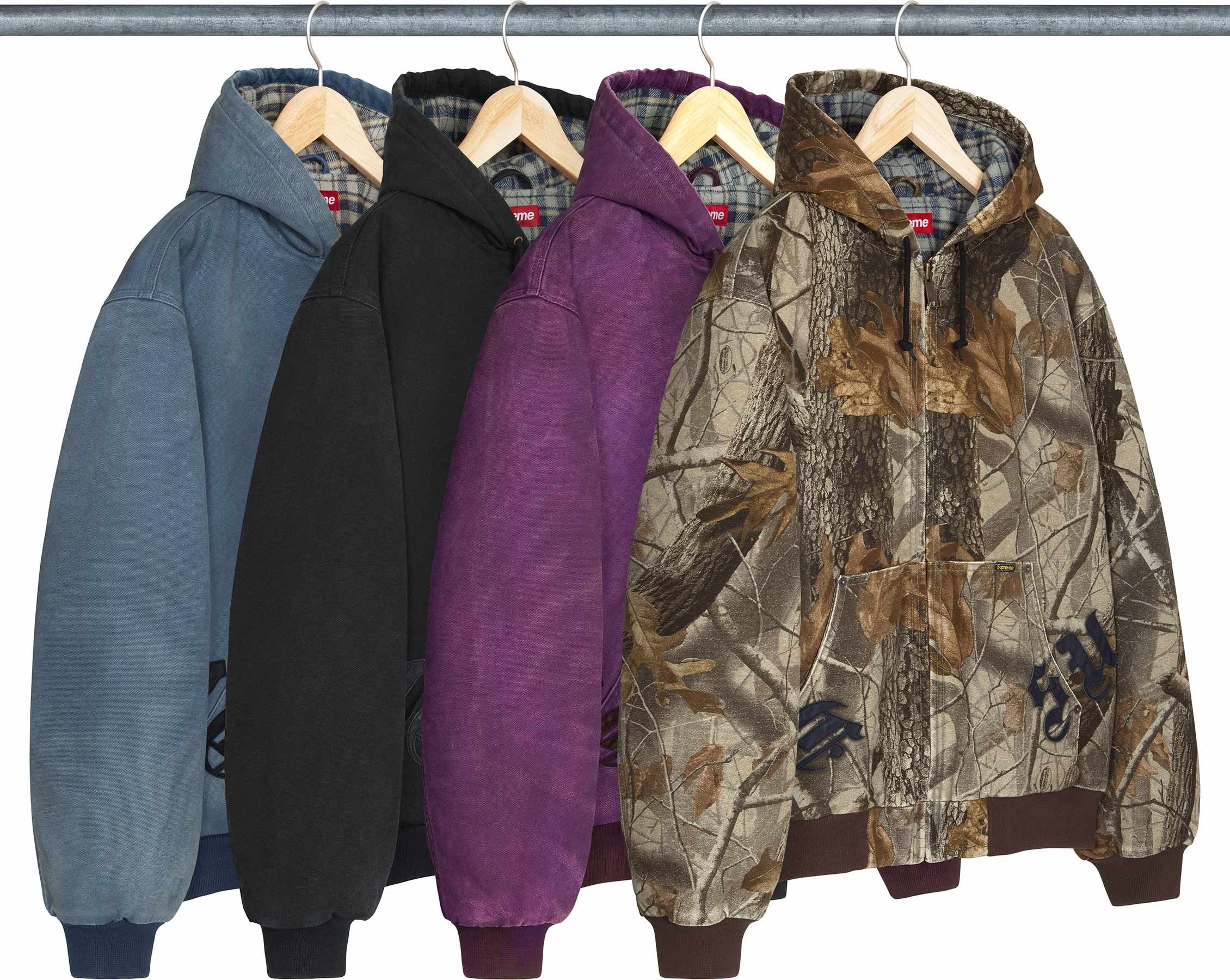 Leather Appliqué Hooded Work Jacket view 3